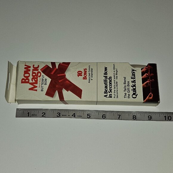 VTG 3M Bow Magic Butterfly Bow Lot 9 OPEN BOX Red White Green Gray 4" Diameter - Picture 8 of 8